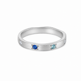 Sterling Silver Multi Gemstone  Celestial Band Ring