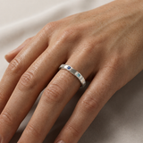 Sterling Silver Multi Gemstone  Celestial Band Ring