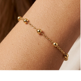 18ct Gold Vermeil Duo Bead
 Satellite Bracelet