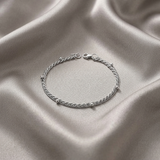 Sterling Silver Double Strand Beaded Rope Bracelet