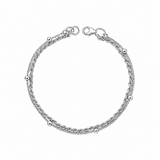 Sterling Silver Double Strand Beaded Rope Bracelet