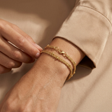 18ct Gold Vermeil Double-Strand Beaded Rope Bracelet