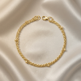 18ct Gold Vermeil Double-Strand Beaded Rope Bracelet