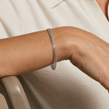 Sterling Silver Layered Figaro & Curb Chain Bracelet