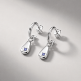 Sterling Silver Organic Tear Drop Dangle Hoop Earrings
