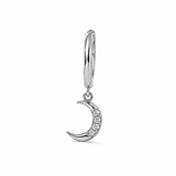 Silver Celestial Half Moon Hoop Earrings
