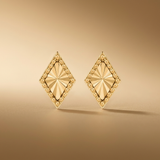 18ct Gold Vermeil Diamond Shape Sunburst Stud Earrings