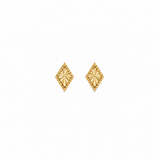 18ct Gold Vermeil Diamond Shape Sunburst Stud Earrings