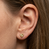 18ct Gold Vermeil Sunburst Heart Stud Earrings