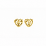 18ct Gold Vermeil Sunburst Heart Stud Earrings