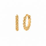 18ct Gold Vermeil Beaded Bubble Huggie Hoop Earrings