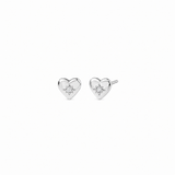 Sterling Silver Celestial Star Heart Stud Earrings