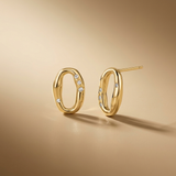 18ct Gold Vermeil Organic Oval Stud Earrings