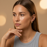 18ct Gold Vermeil Molten Link Huggie Hoop Earrings