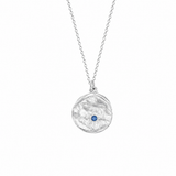 Sterling Silver Celestial Hammered Coin Necklace