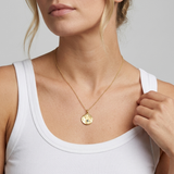 18ct Gold Vermeil Celestial Hammered Coin Necklace