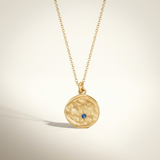 18ct Gold Vermeil Celestial Hammered Coin Necklace