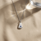 Sterling Silver Organic Teardrop Necklace