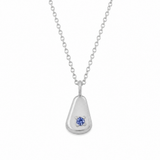 Sterling Silver Organic Teardrop Necklace