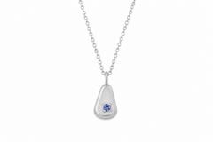 Sterling Silver Organic Teardrop Necklace