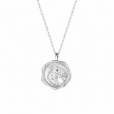 Sterling Silver Zodiac Wax Seal Medallion Necklace