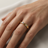 18ct Gold Vermeil Multi-Gemstone Celestial Band Ring