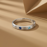Sterling Silver Multi Gemstone  Celestial Band Ring