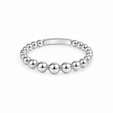 Sterling Silver Graduated Beaded Bubble Ring
