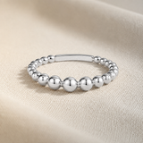 Sterling Silver Graduated Beaded Bubble Ring