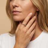 Sterling Silver Graduated Beaded Bubble Ring