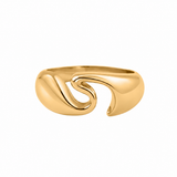 18ct Gold Vermeil Sculptural Wave Open Ring