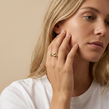 18ct Gold Vermeil Organic Molten Pebble Band Ring | Adjustable Open Band