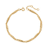 18ct Gold Vermeil Layered Rope & Cable Chain Bracelet