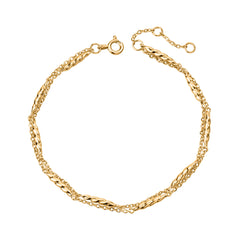 18ct Gold Vermeil Layered Rope & Cable Chain Bracelet