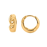 18ct Gold Vermeil Molten Link Huggie Hoop Earrings