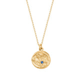 18ct Gold Vermeil Celestial Hammered Coin Necklace