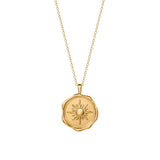 18ct Gold Vermeil Sun Wax Seal Coin Medallion Necklace