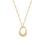 18ct Gold Vermeil Organic Oval Halo Necklace