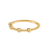 18ct Gold Vermeil Alternate Beaded Bubble Ring