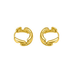 18ct gold plated chunky wave huggie hoop earrings